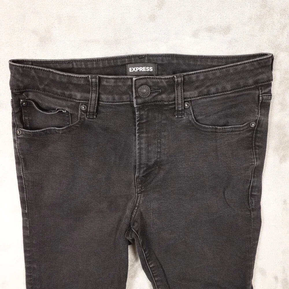 Express Jeans Slim Straight‎ Men's 31x30 Black Denim